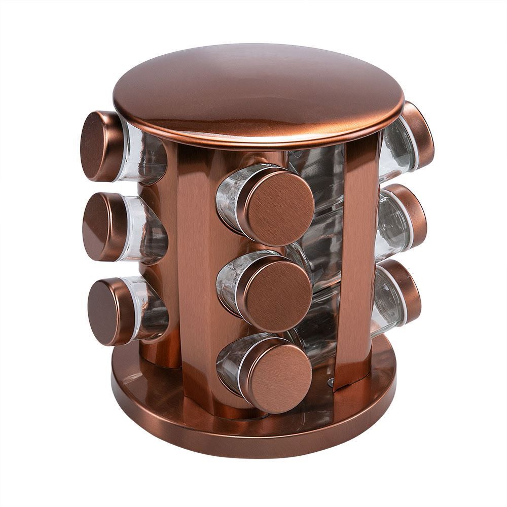 Jogo De Porta Condimentos Haüskraft 12 Divisões - Rose Gold