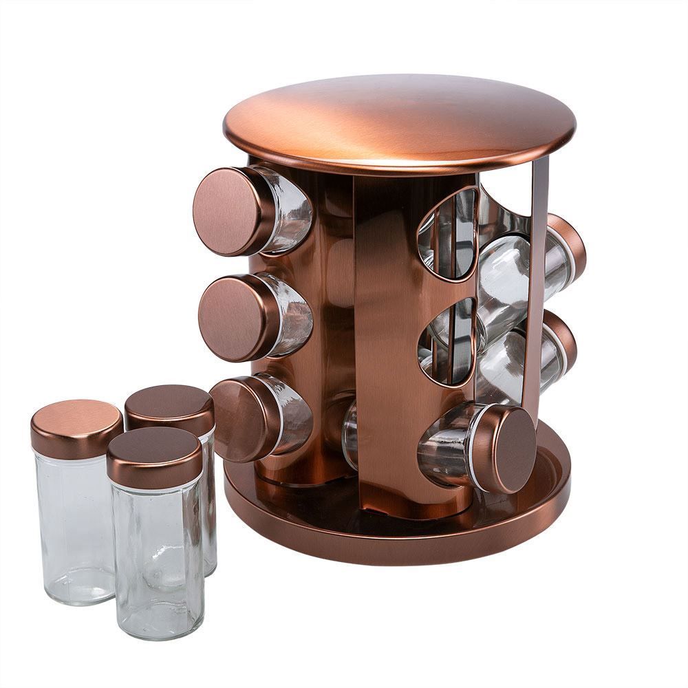 Jogo De Porta Condimentos Haüskraft 12 Divisões - Rose Gold