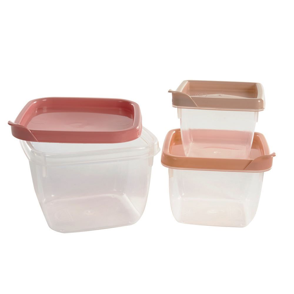 Jogo De Potes Quadrado Plasútil Conect 3 Peças - 14402