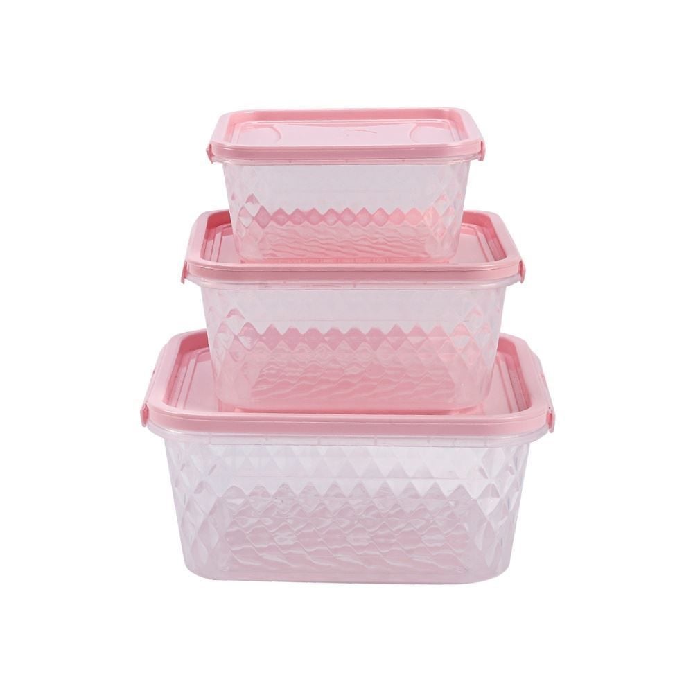 Jogo De Potes Cristal Plasvale 3 Peças - Transparente