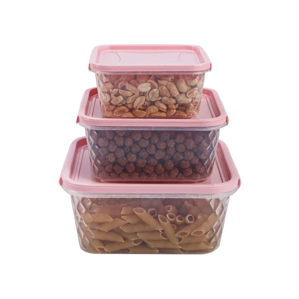 Jogo De Potes Cristal Plasvale 3 Peças - Transparente