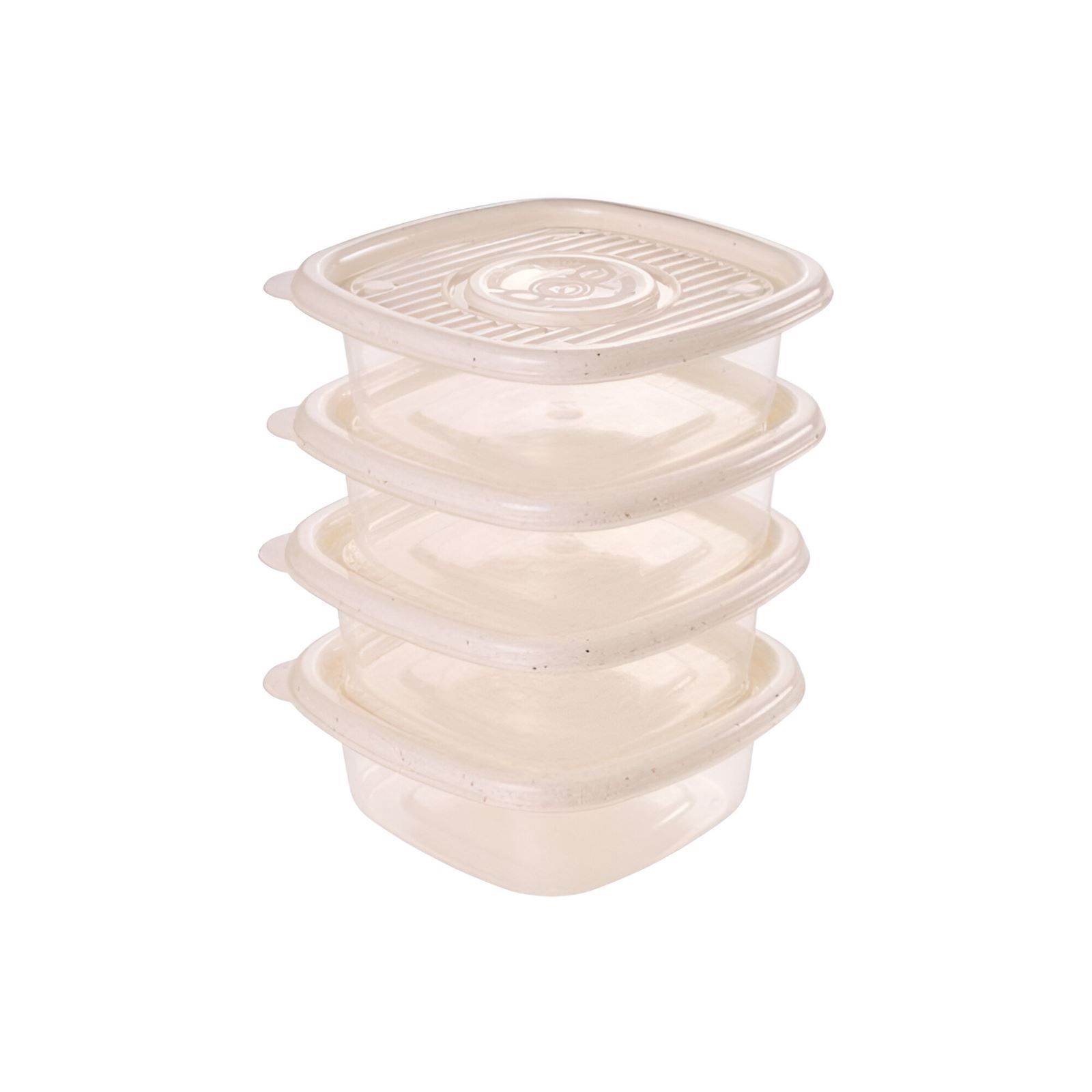 Jogo De Potes Marmorizado Pop Plasútil 400Ml - 4 Peças