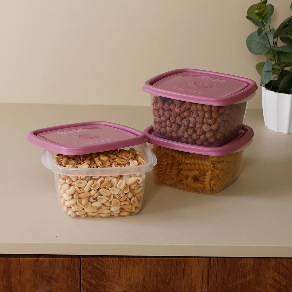 Jogo de Potes Quadrado Sanremo 800Ml 3 Peças - Sortido