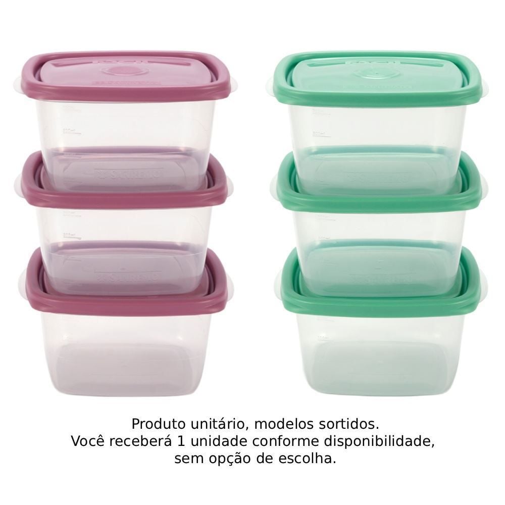 Jogo de Potes Quadrado Sanremo 800Ml 3 Peças - Sortido