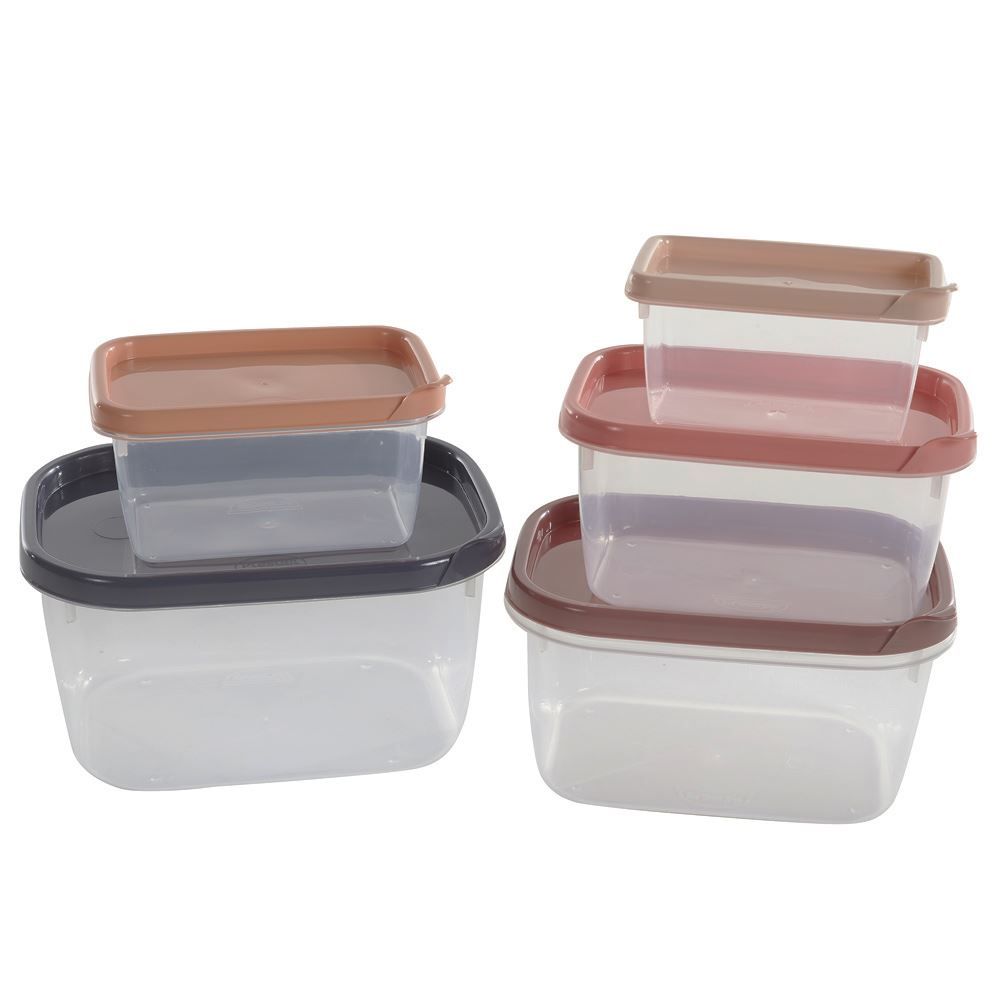 Jogo De Potes Retangular Plasútil Conect 5 Peças - 8244