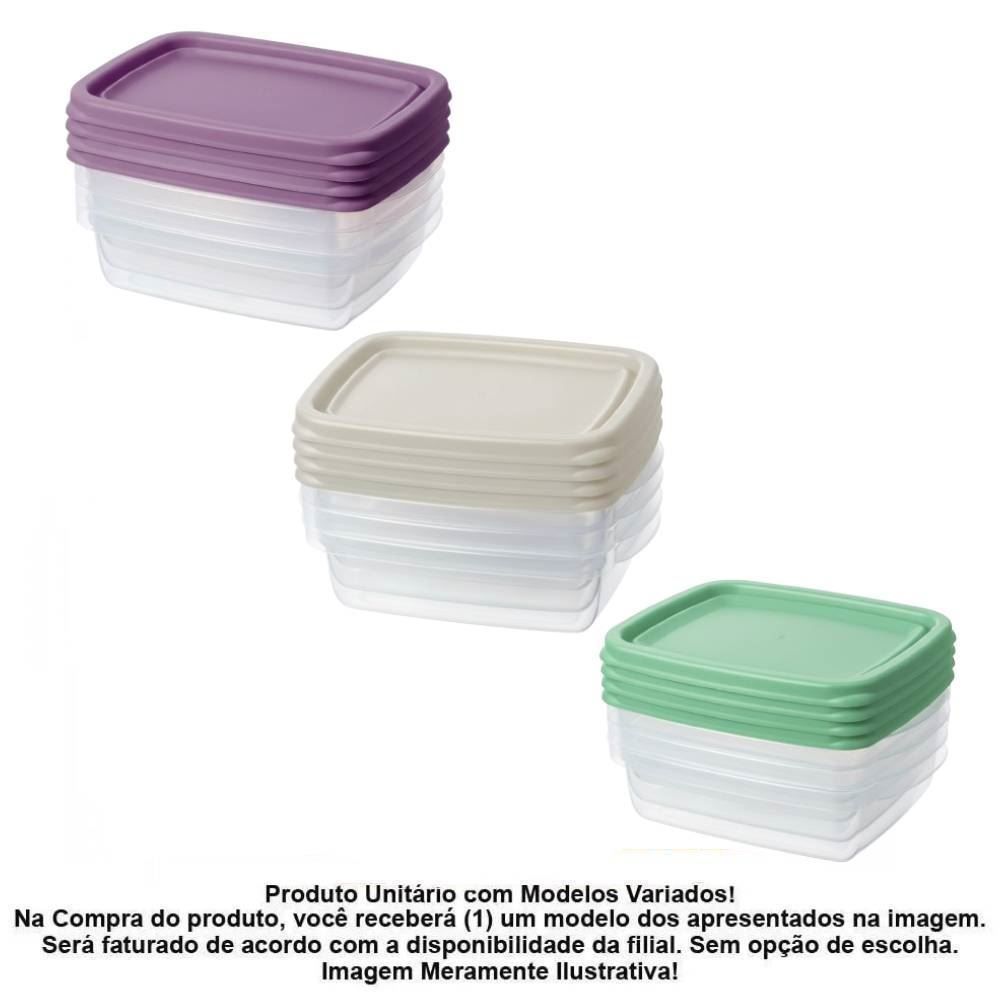 Jogo de Potes Sanremo Retangular 280Ml 4 Peças - Sortido