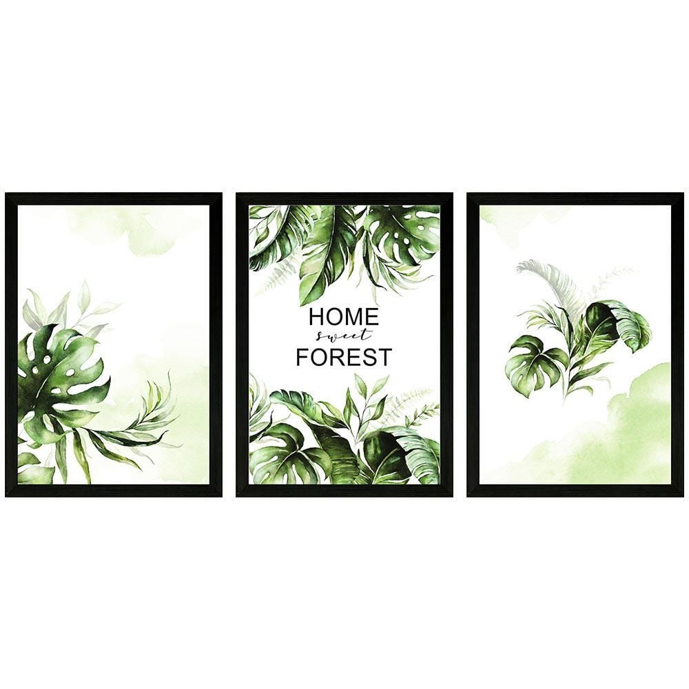 Jogo De Quadros Fx Quadros 28Cm 3 Peças - TRIO VERDE