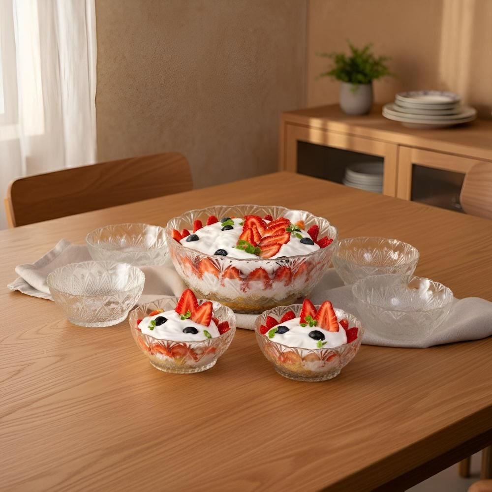 Jogo De Sobremesa Orlando Havan Casa 7 Peças - Vidro