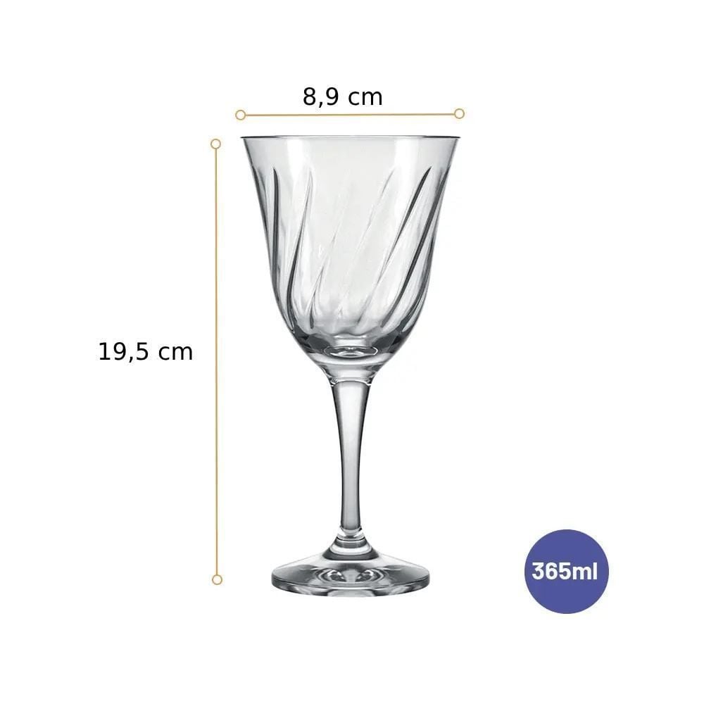 Jogo De Taças Lírio Nadir 365Ml - 6 Peças