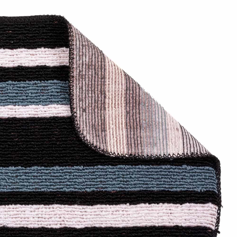 Jogo De Tapete Para Banheiro Onix 3 Peças Havan - Preto Listrado