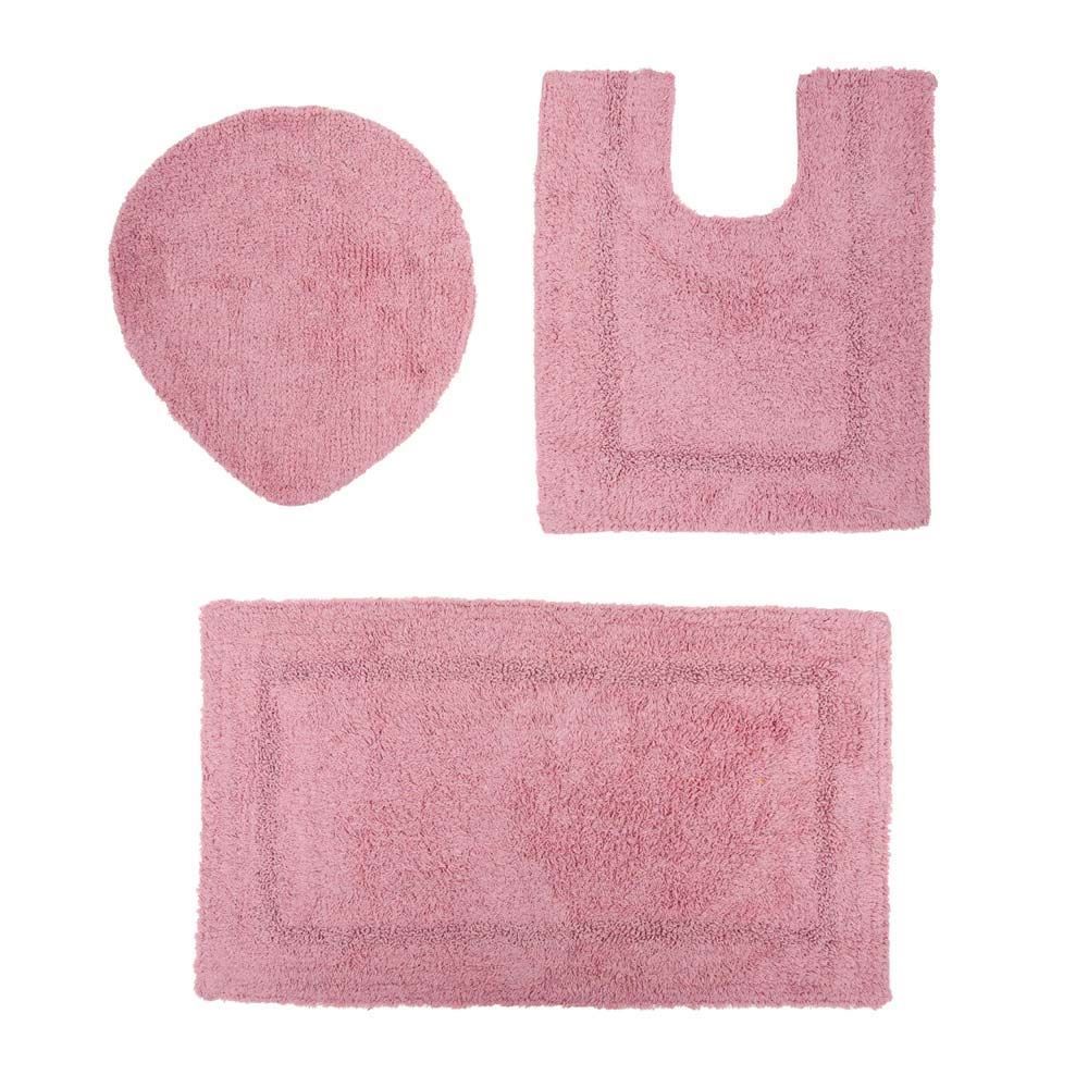 Jogo De Tapetes De Banheiro Arezo 3 Peças Havan - Rose 1611