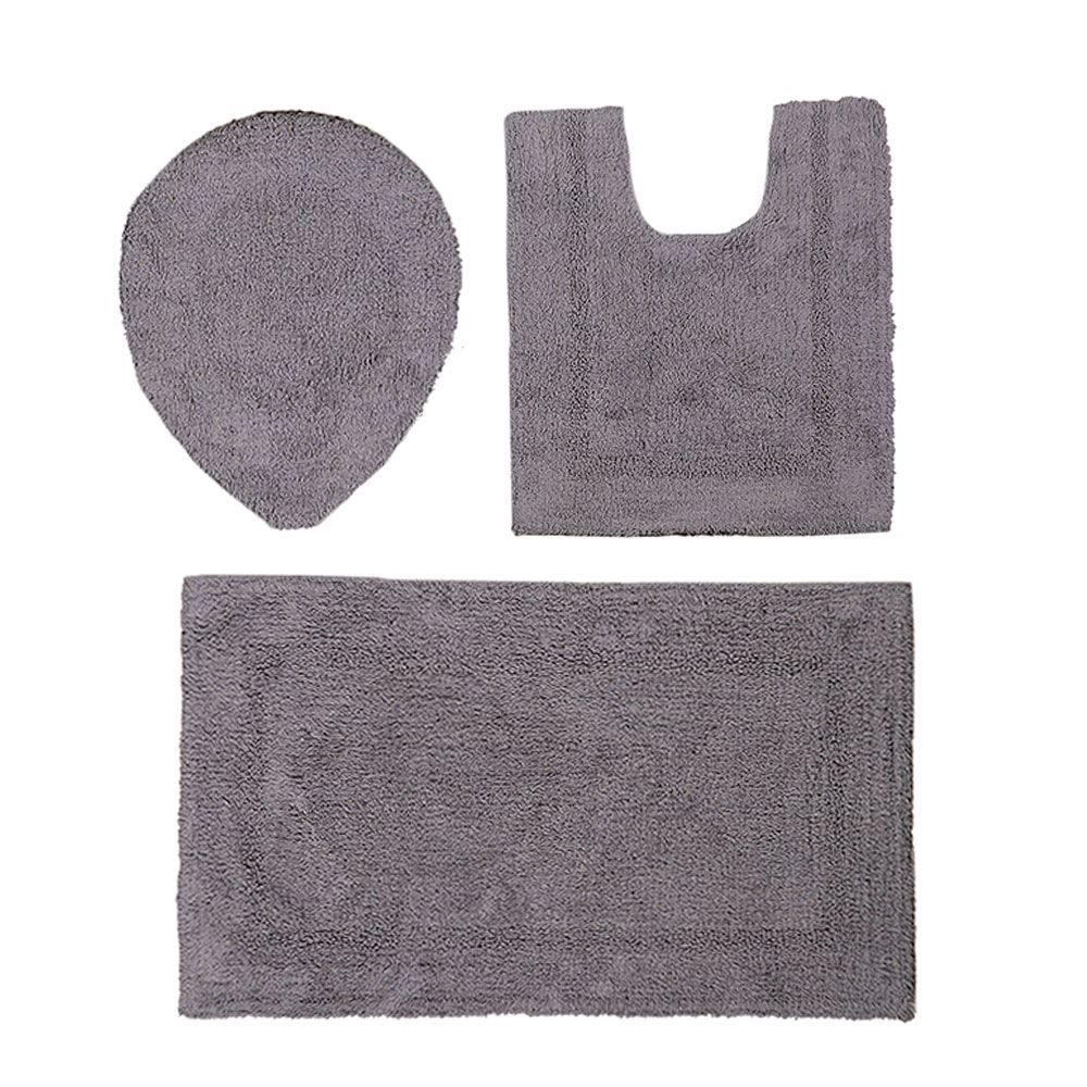 Jogo De Tapetes De Banheiro Arezo 3 Peças Havan - Cinza Amianto/16