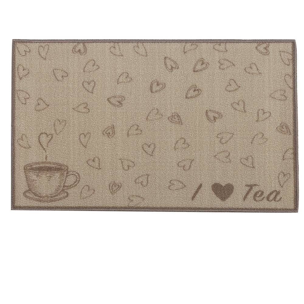 Jogo De Tapetes Napoli Para Cozinha 2 Peças Havan - I Love Tea Bege