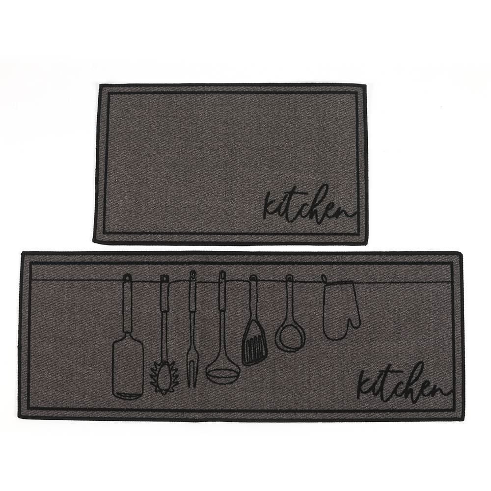 Jogo De Tapetes Napoli Para Cozinha 2 Peças Havan - Kitchen Cinza