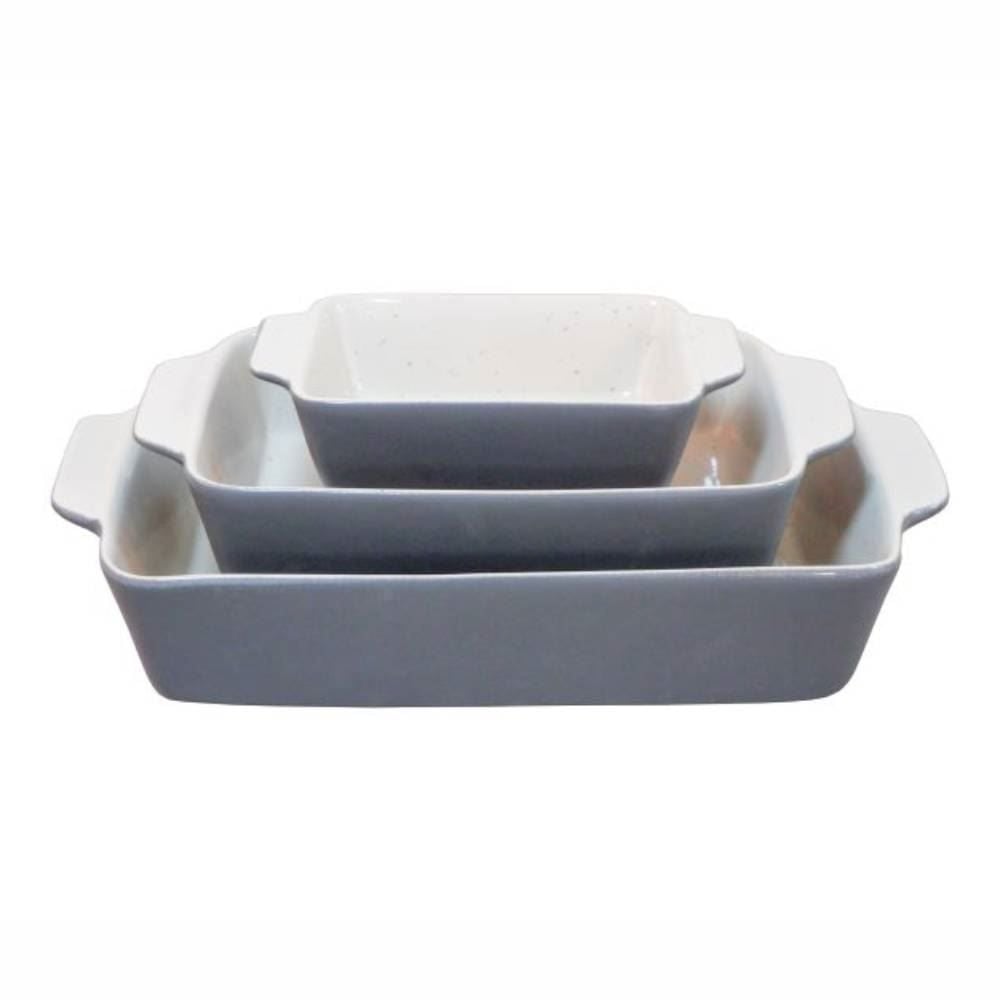 Jogo De Travessas Portuguesas Havan Casa 3 Peças - Cinza Creme