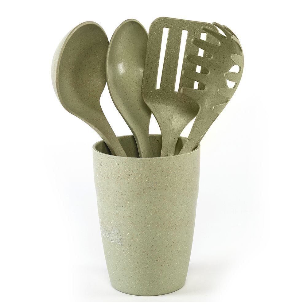 Jogo De Utensílios Com Suporte Verde Tropical Evo - 5 peças 