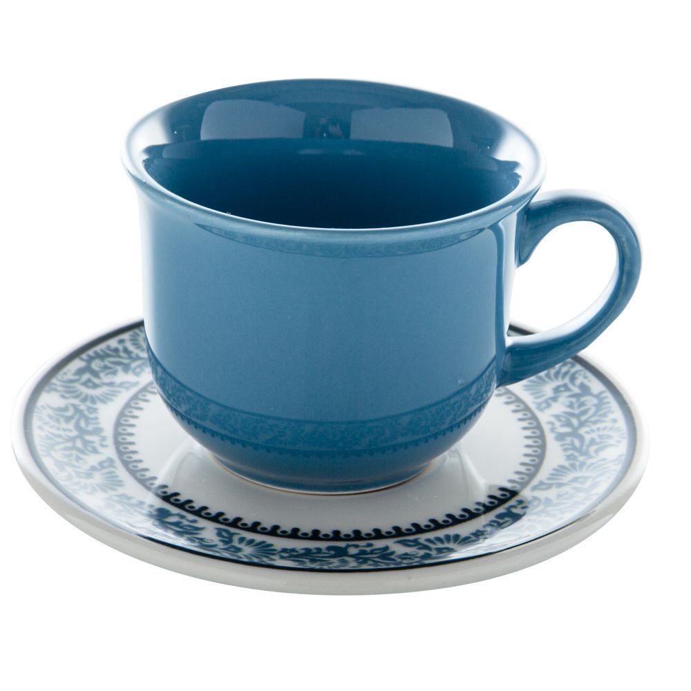 Jogo De Xícara De Chá Jamile Biona 12 Pçs - Cerâmica