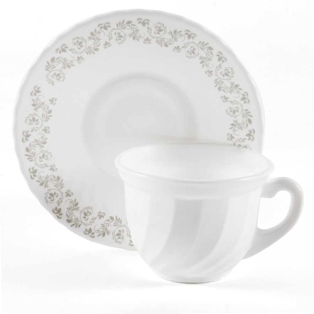 Jogo De Xícaras Com Pires Opaline Milano 190Ml Havan Casa 12 Pçs - Branco