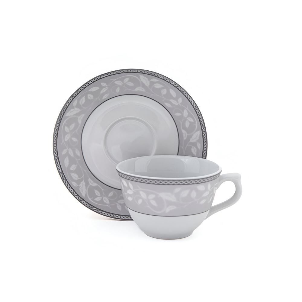 Jogo De Xicaras Com Pires Porcelana Atenas Havan Casa 220 Ml - 12 Peças