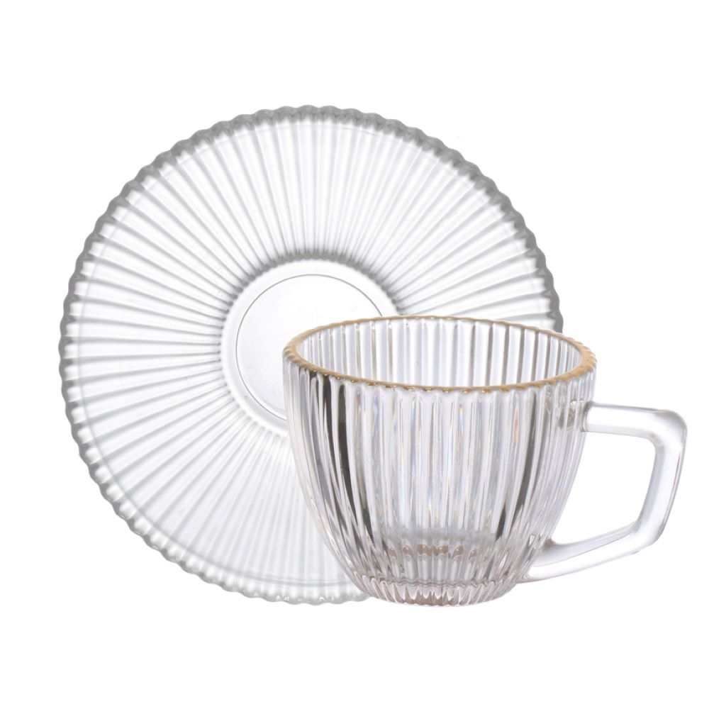 Jogo De Xícaras De Café Com Filete Graffiato Hauskraft - Vidro Transparente