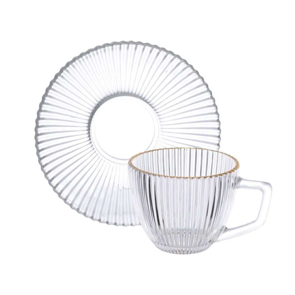 Jogo De Xícaras De Chá Com Filete Graffiato Hauskraft - 12 Peças