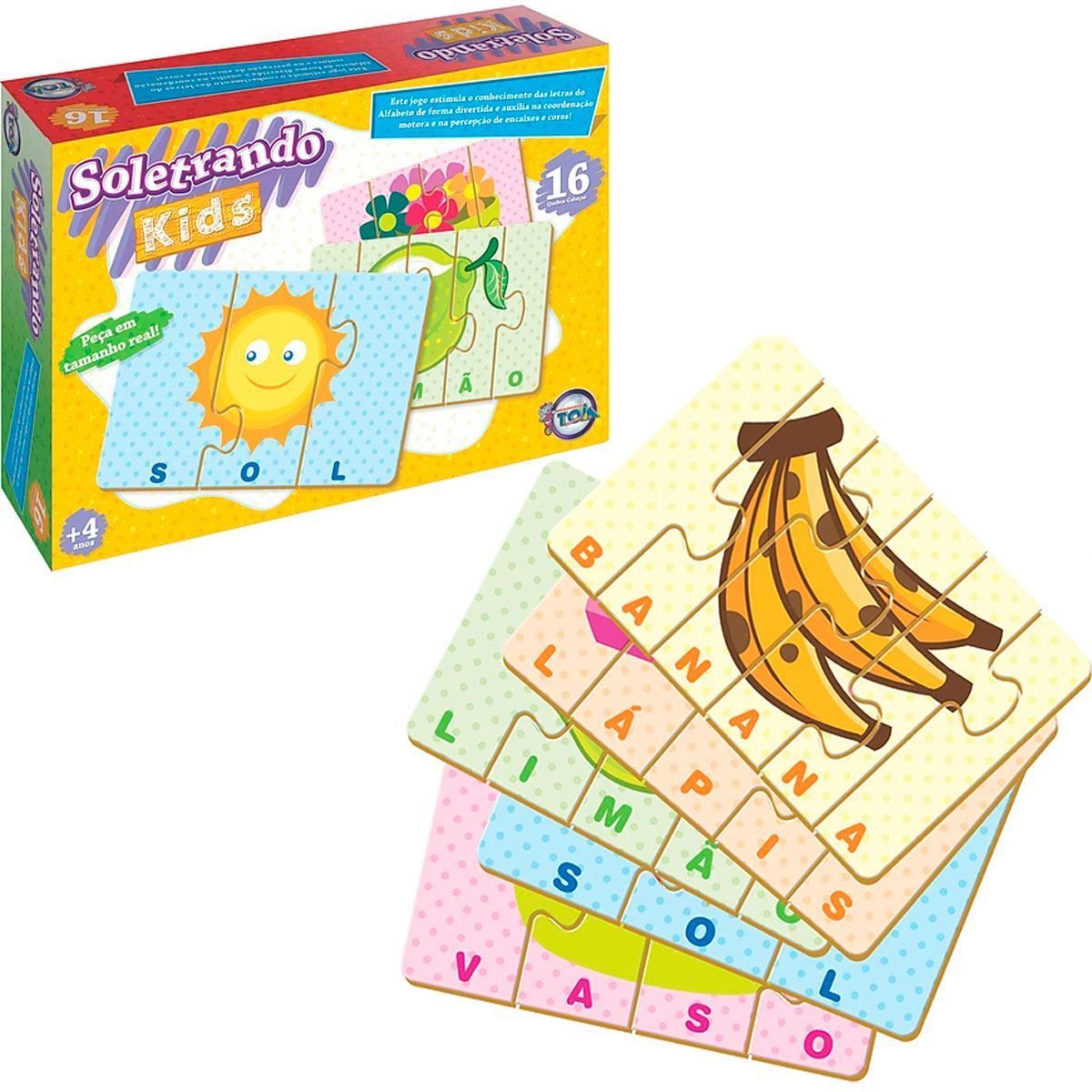 Jogo Educativo Soletrando Quebra-Cabeça Toia - Amarelo