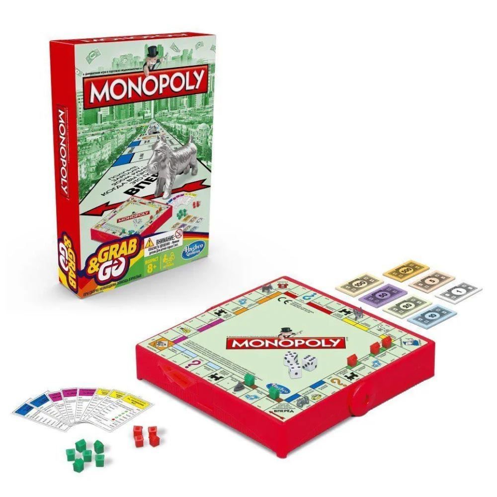 Jogo Monopoly Grab & Go B1002 Hasbro - B1002