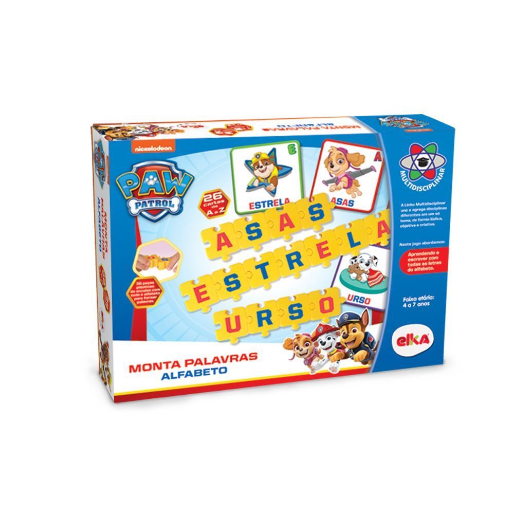 Jogo Monta Palavra Alfabeto Patrulha Canina Elka - 1268 