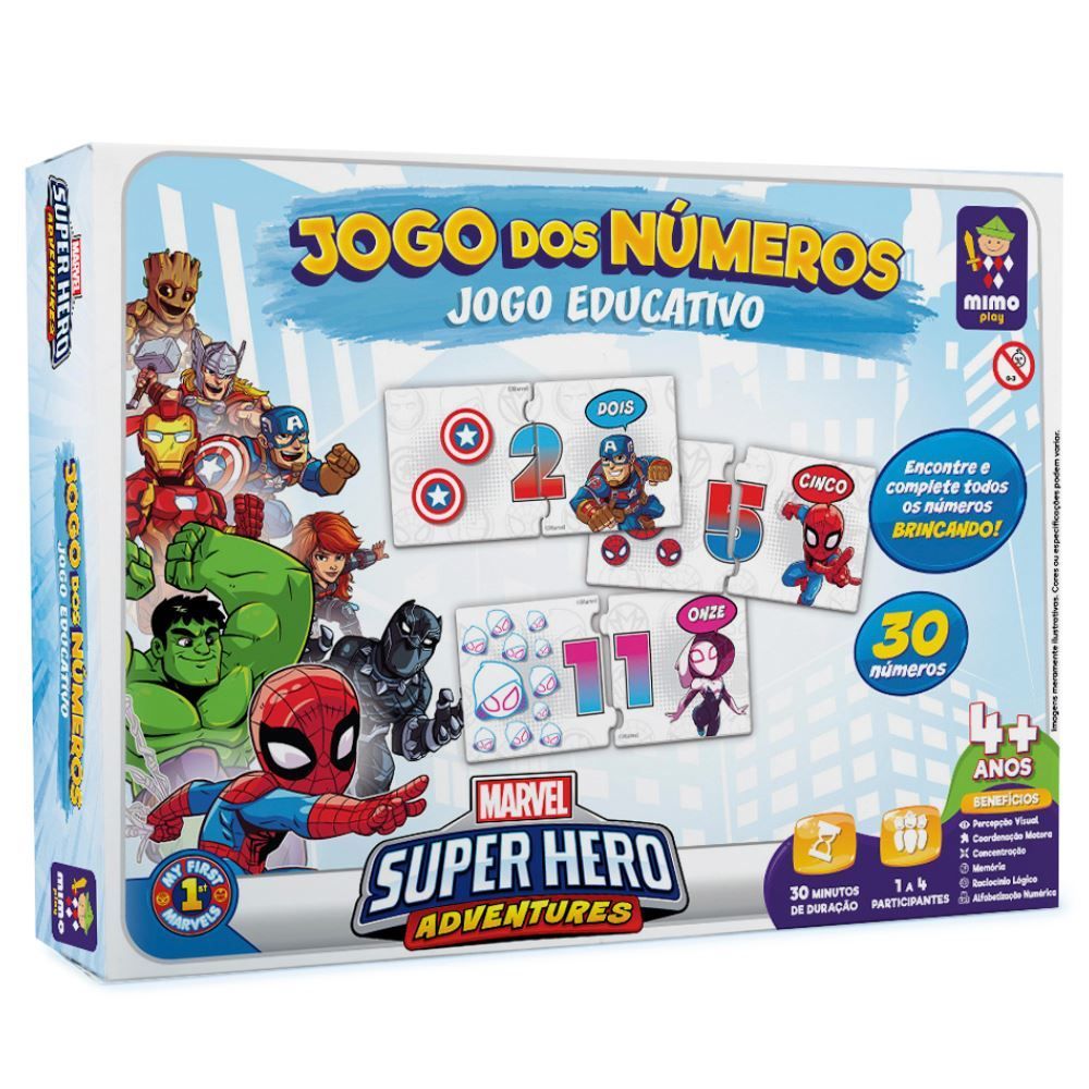 Jogo Números Marvel Mimo Brinquedos - 2037