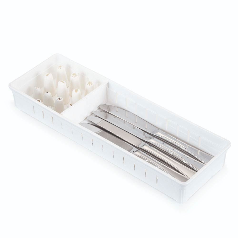 Jogo Organizadores De Gaveta Com Divisórias 3 Peças Dasplast 35,9Cm - Branco