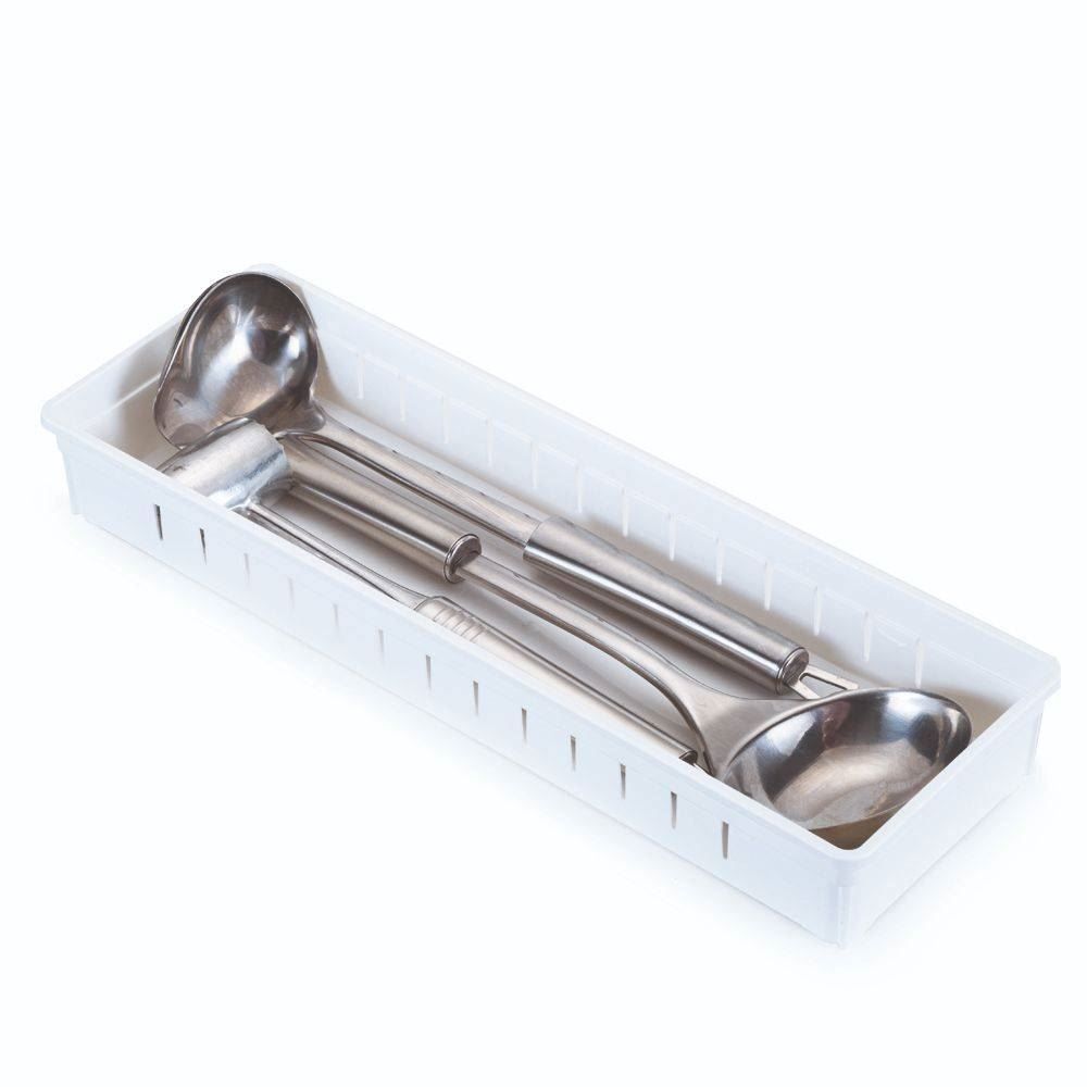 Jogo Organizadores De Gaveta Com Divisórias 3 Peças Dasplast 35,9Cm - Branco