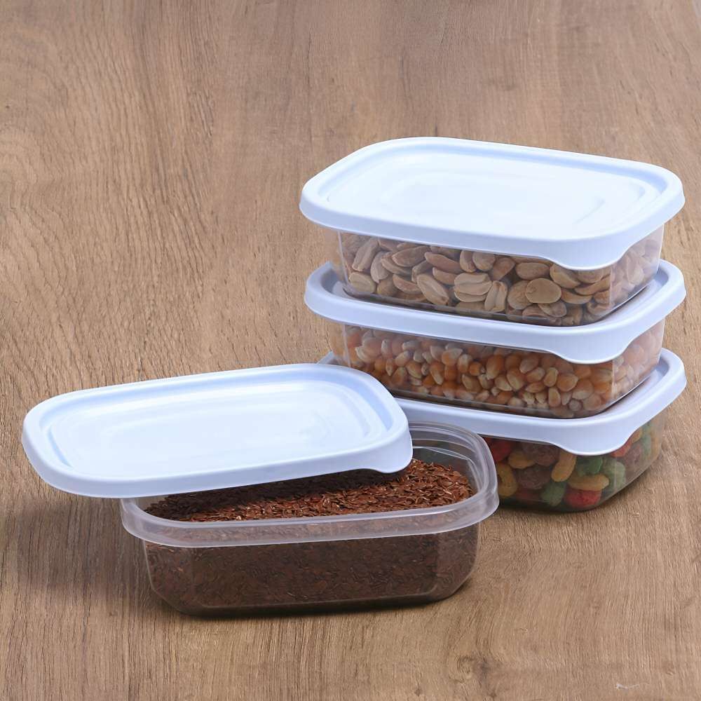 Jogo Potes De Plástico Mais Plasvale 300 Ml - 4 Peças