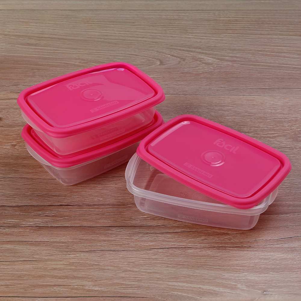 Jogo De Potes Retangular Sanremo 785Ml 3 Peças - Sortido