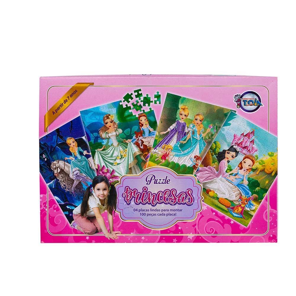 Jogo Puzzle Das Princesas Com 100 Peças Rbk - 12139