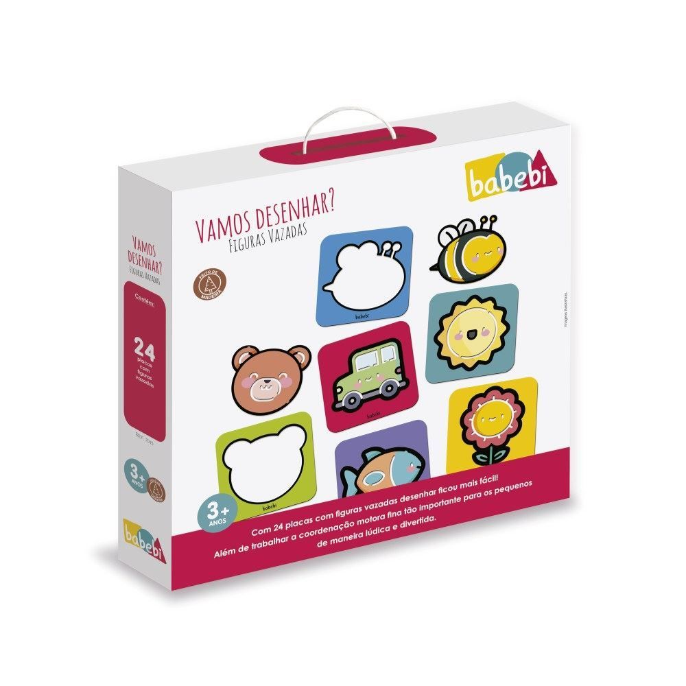 Jogo Vamos Desenhar Figuras Vazadas - Brinquedos Babebi