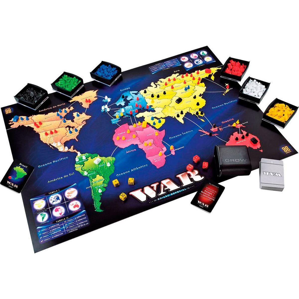 Jogo War de Estratégia Edição Especial Grow - Preto
