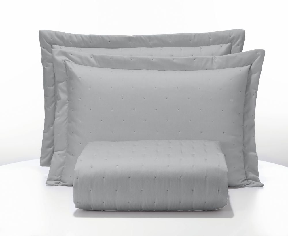 Joogo de Cibre Leito Toque de Algodão Solteiro - CINZA GELO