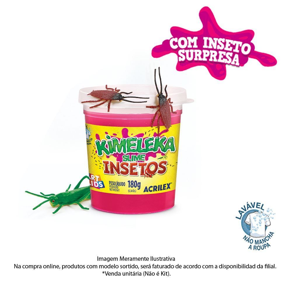 Kimeleka Slime Insetos 180 Gramas Acrilex - 5850