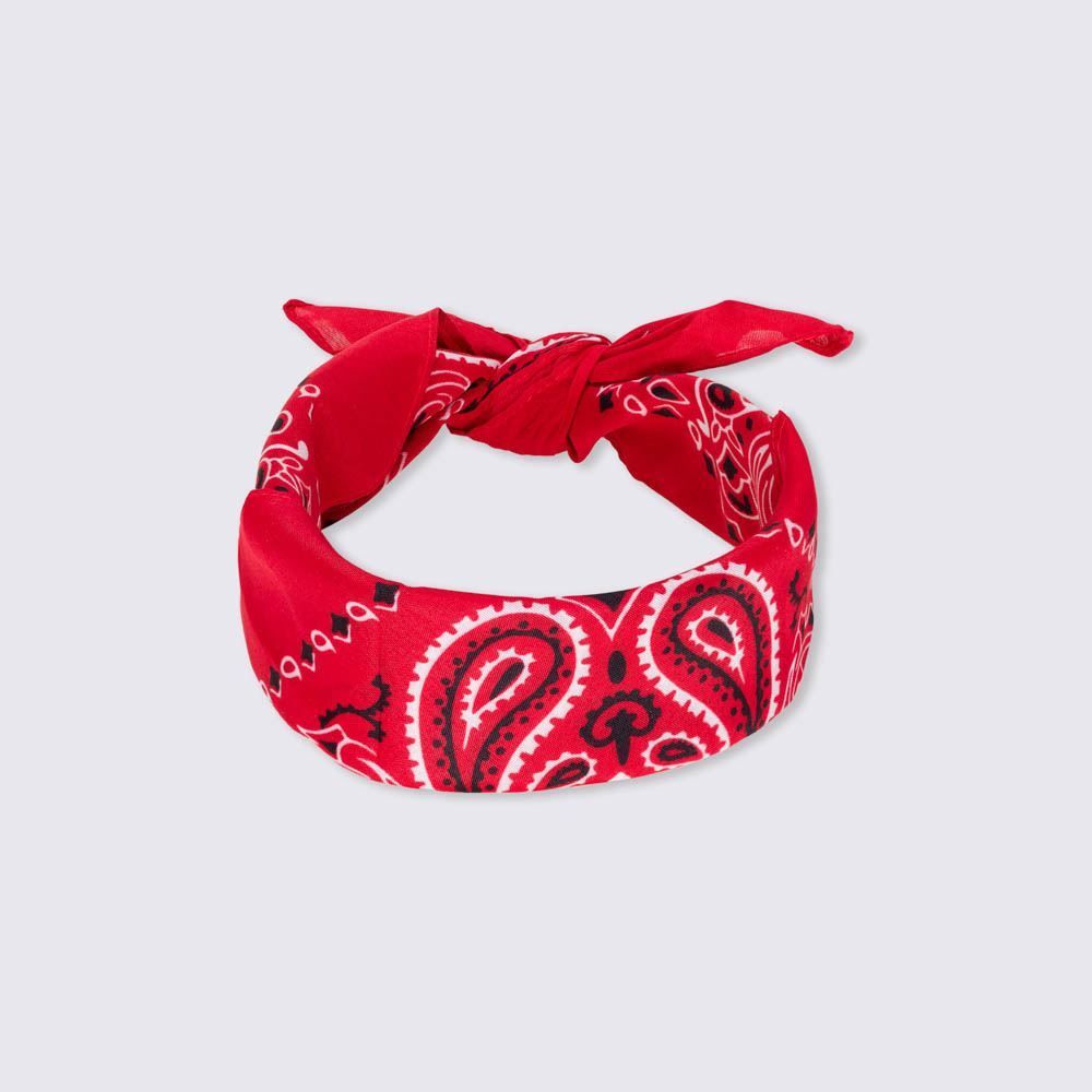 Kit 2 Bandanas Faixa Lenço Boby Blues - PRETO/ VERMELHO U