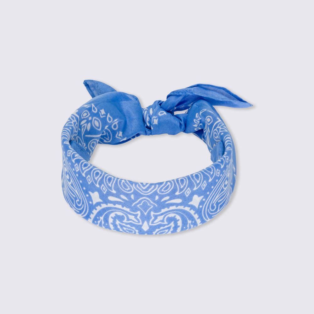 Kit 2 Bandanas Faixa Lenço Boby Blues - AZUL/ BRANCO U