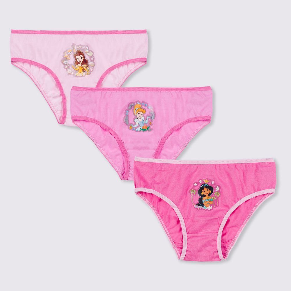 Kit 3 Calcinhas 4 a 10 Anos Princesas Disney