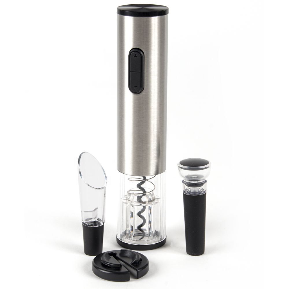 Kit Abridor De Vinho Elétrico Havan Casa 4 Peças - Prata