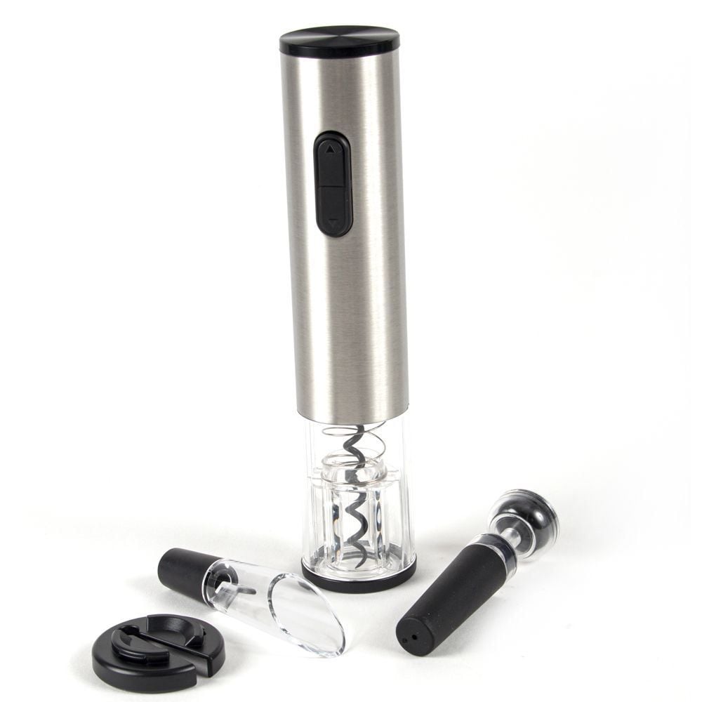 Kit Abridor De Vinho Elétrico Havan Casa 4 Peças - Prata