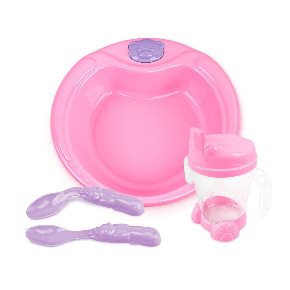 Kit Alimentação 4 Peças Havan Baby - Rosa E Lilás 