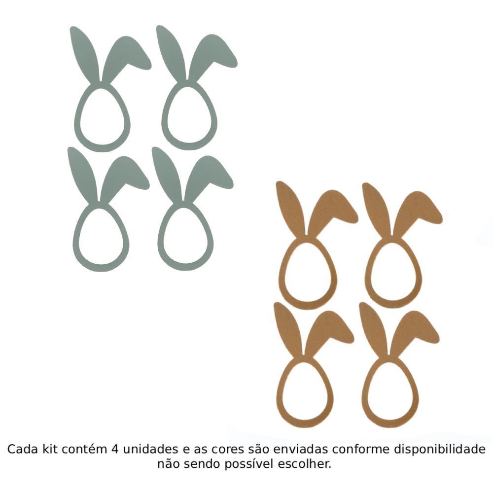 Kit Anel de Guardanapo Páscoa 4 Peças - Páscoa Dourado Verde