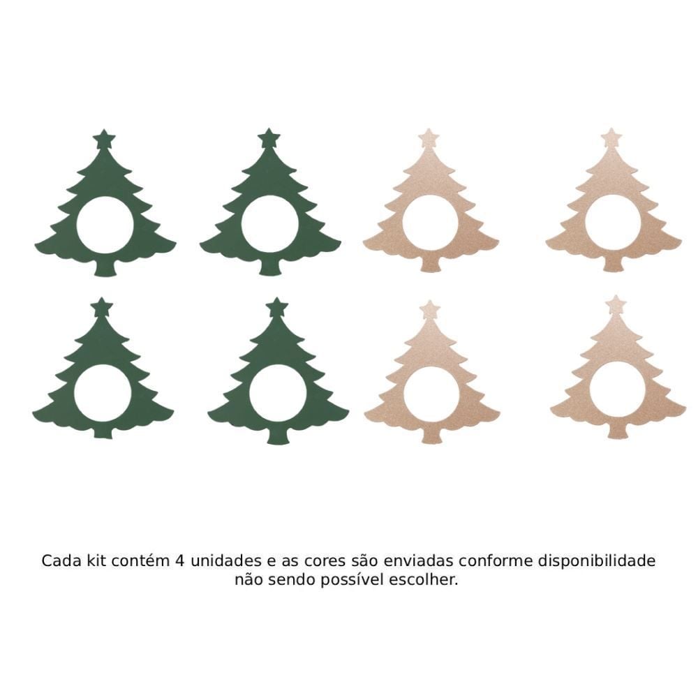 Kit Anel de Guardanapos Sortidos Natal Havan Casa 4 Peças - Pinheiros