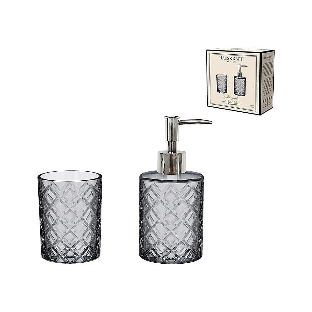 Jogo de Banheiro 2 Peças Vitrale Hauskraft - Cinza