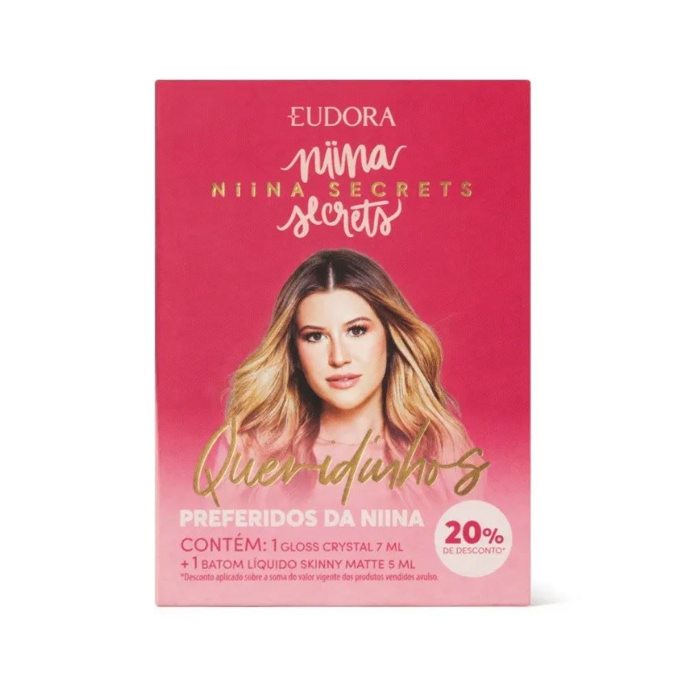 Kit Batom Líquido Matte 5Ml E Gloss Crystal 7Ml - Niina Secrets