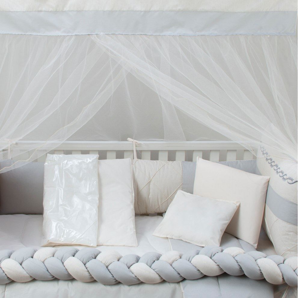 Kit Berço 09 Peças Tiquinho Baby - Cinza