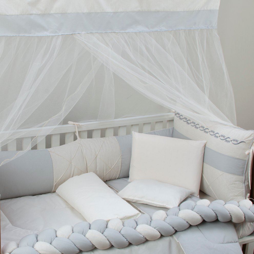 Kit Berço 09 Peças Tiquinho Baby - Cinza